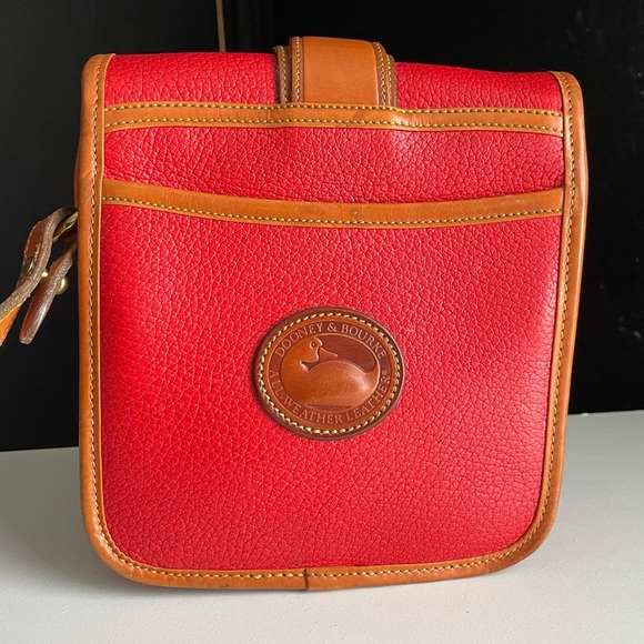 Dooney & Bourke Red Brown Leather Mini Binoculars Equestrian Crossbody Bag - Picture 5 of 16